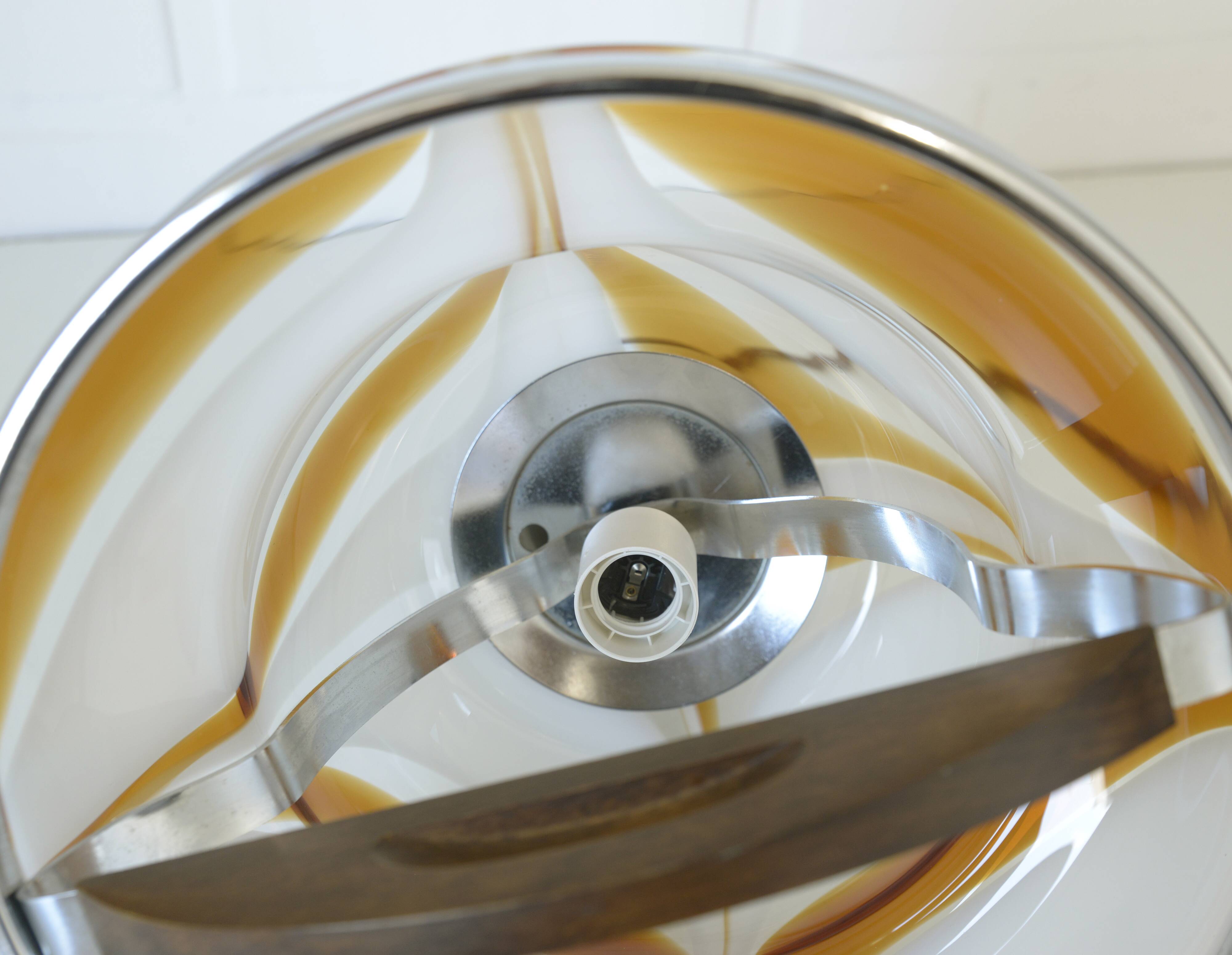Vintage Murano Style Pendant Light | Hand Blown Opaline Glass | Mazzega Style | Mid Century Modern | Restored Yugoslav Chandelier