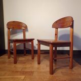 Pair of Rainer Daumiller chairs in oiled pine