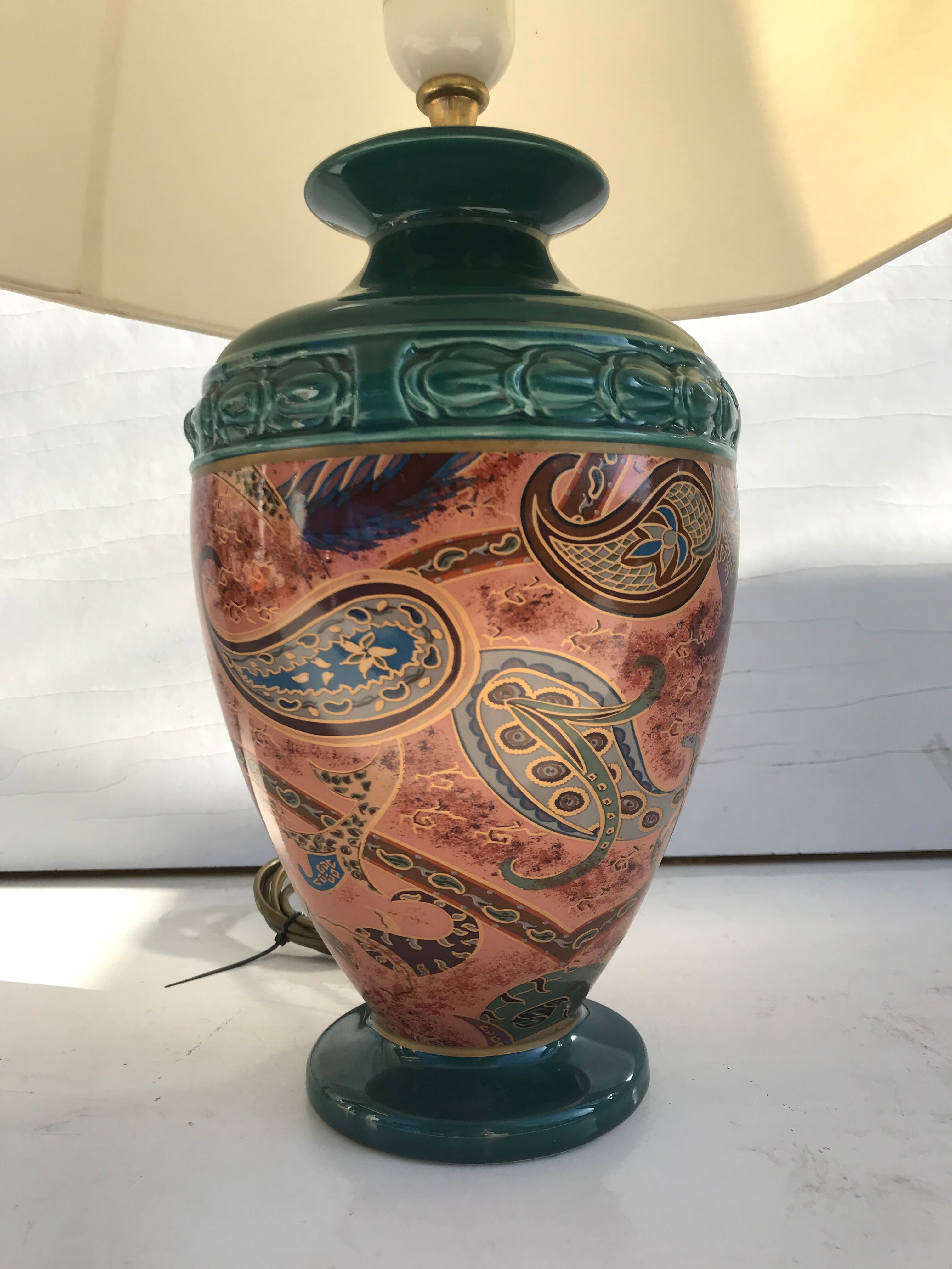 Lamp Robert de Schuytener  + shade Vintage cream ceramic