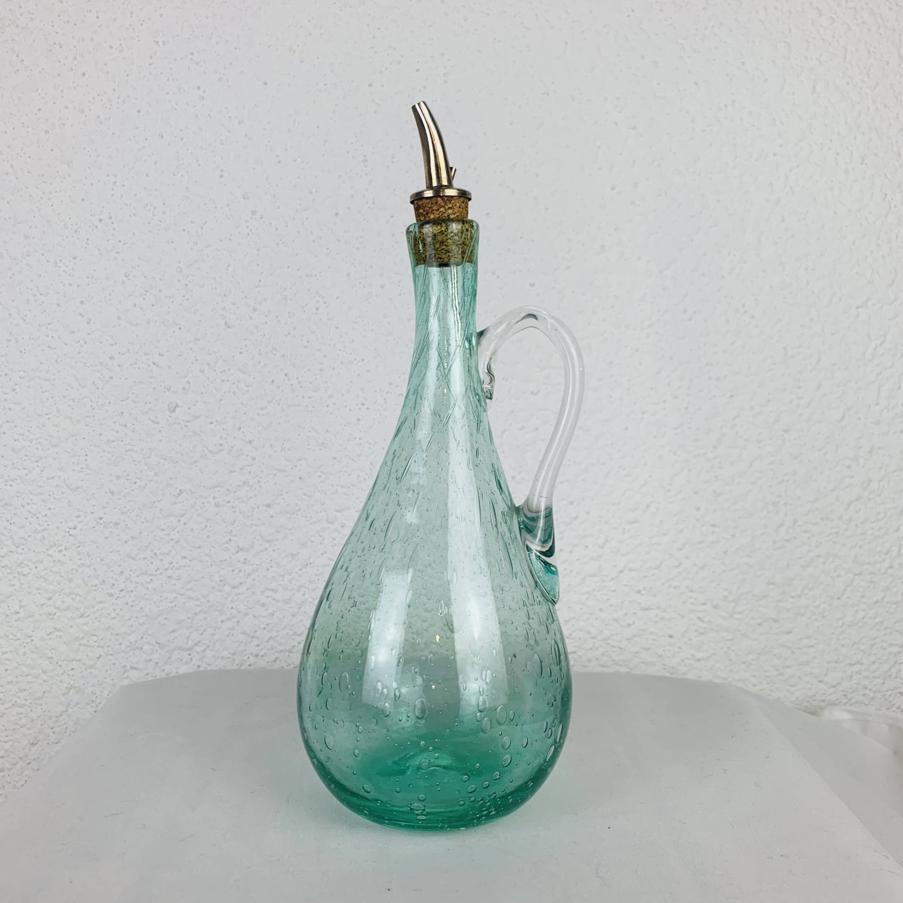 Farinelli Biot bubbled glass oil bottle