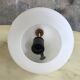 Scandinavian pendant light in opaline and teak - vintage 1960