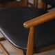 Ensemble de 4 chaises vintage en bois et cuir des années 1960 conçues par isa bergamo