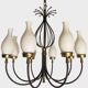 Set of 2 Italian design chandeliers in style of Stilnovo/ Arredoluce, 1950s