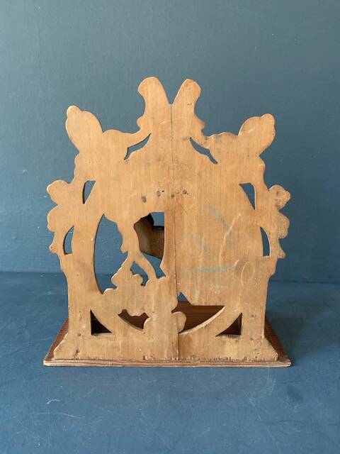 Black Forest carved wooden wall console, dog decor, folk art circa 1900
