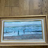 Painting Oil on canvas signed -Normandy - dimension: height -37cm- Width -63cm-