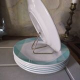6 retro dessert plates in earthenware