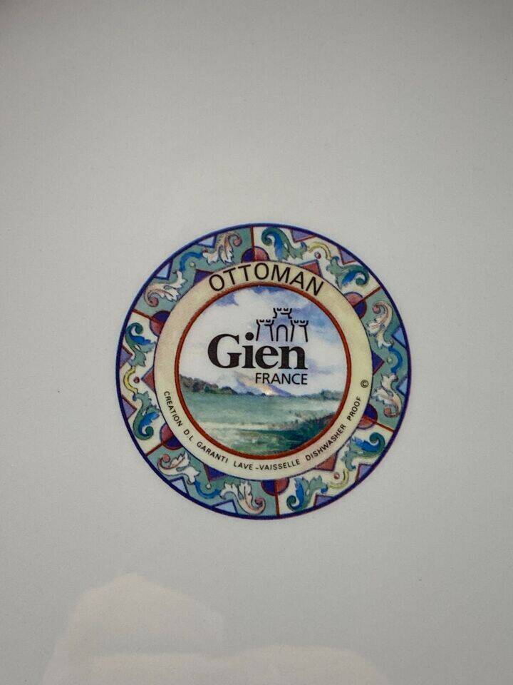 Circular earthenware dish from Gien