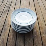 6 Old Gien Earthenware Saucers