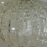 1970s vintage cut glass suspension – retro design ball lamp – L