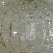 1970s vintage cut glass suspension – retro design ball lamp – L