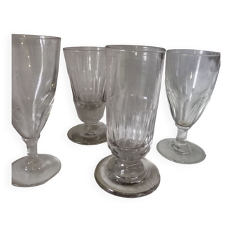 Lot of 4 old absinthe glasses