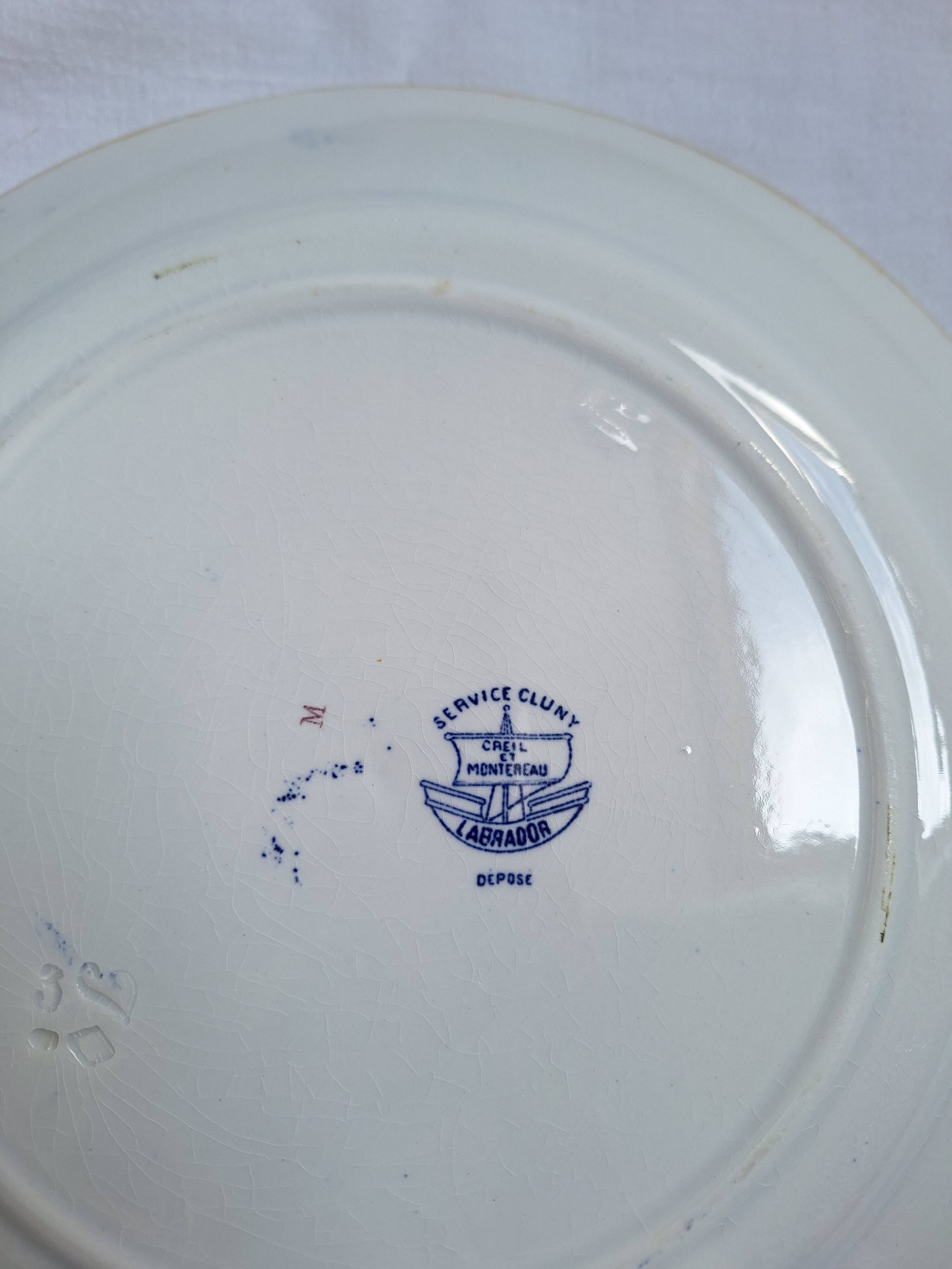 Shallow dish Badonviller and Creil and Montereau blue