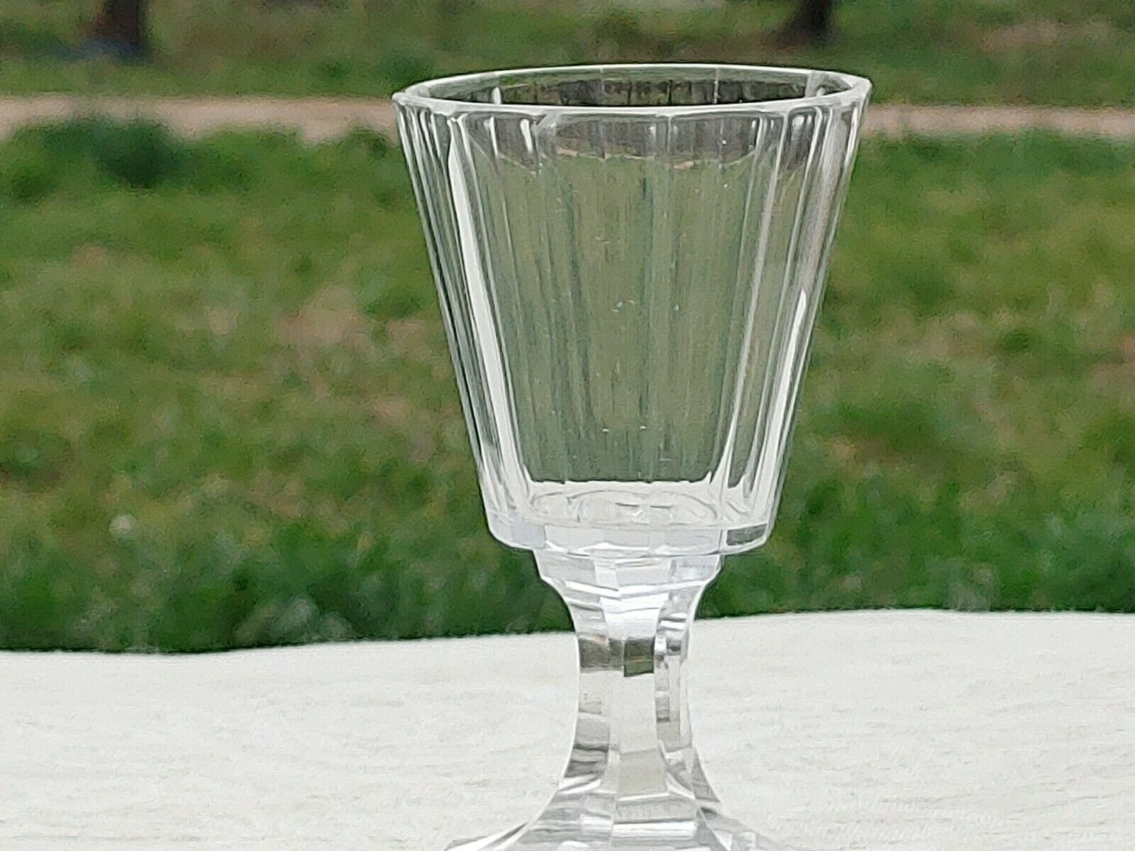 Baccarat White wine glass or port Crystal cut with cut sides, circa 1840
