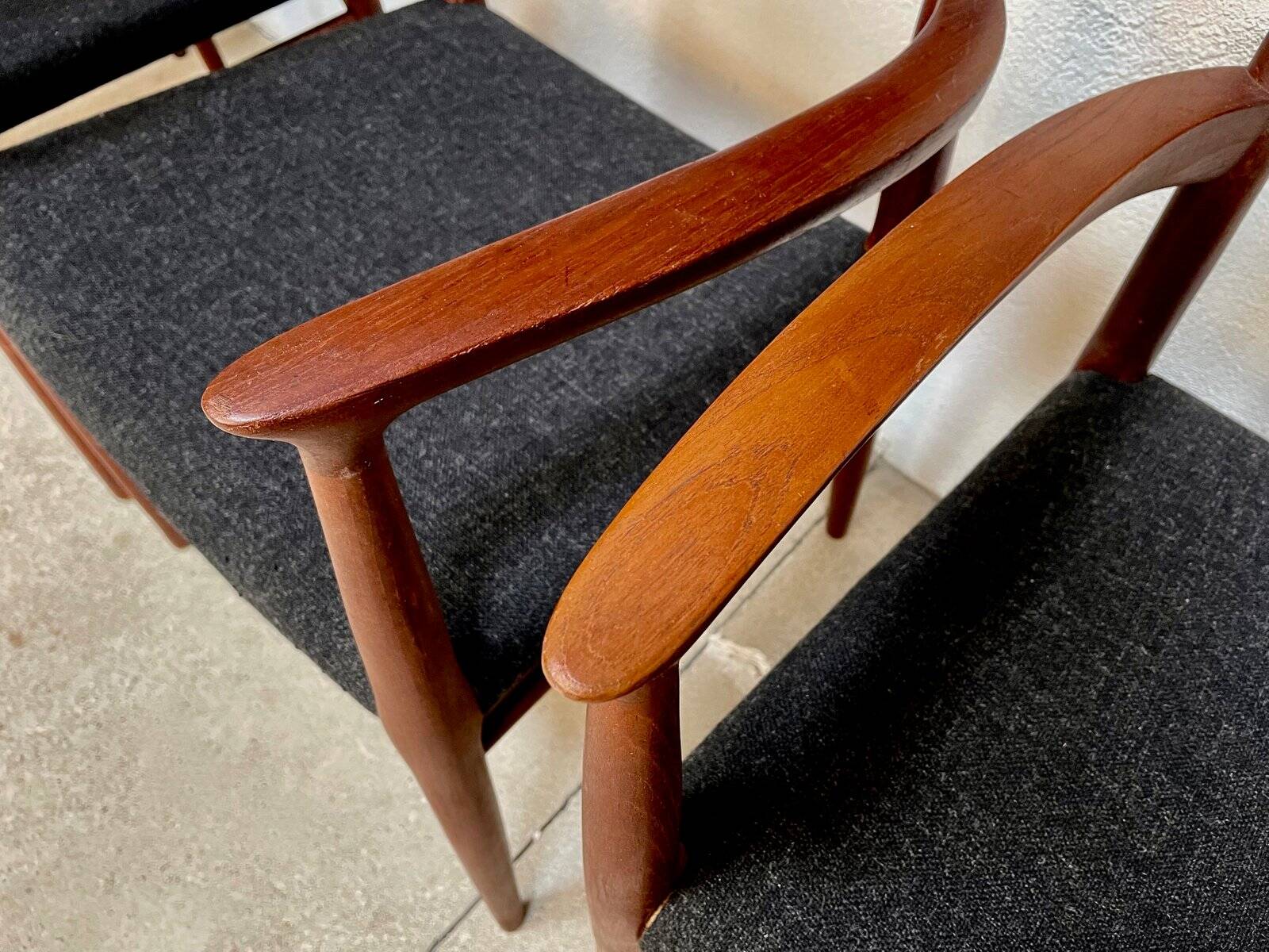 Danish teak model 56 chairs by Niels O. Møller for J.L. Møllers, 1954, set of 4