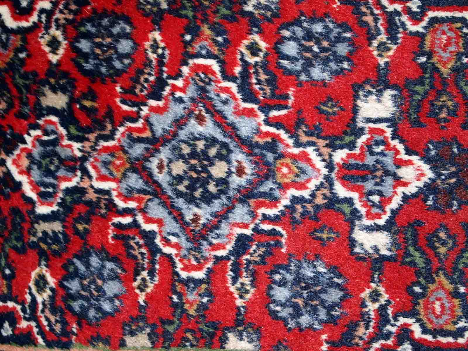 Vintage persian malayer handmade carpet 40cm x 58cm 1970s, 1c751