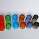 Set colored glass 'textured bark' by Geoffrey Baxter 60's