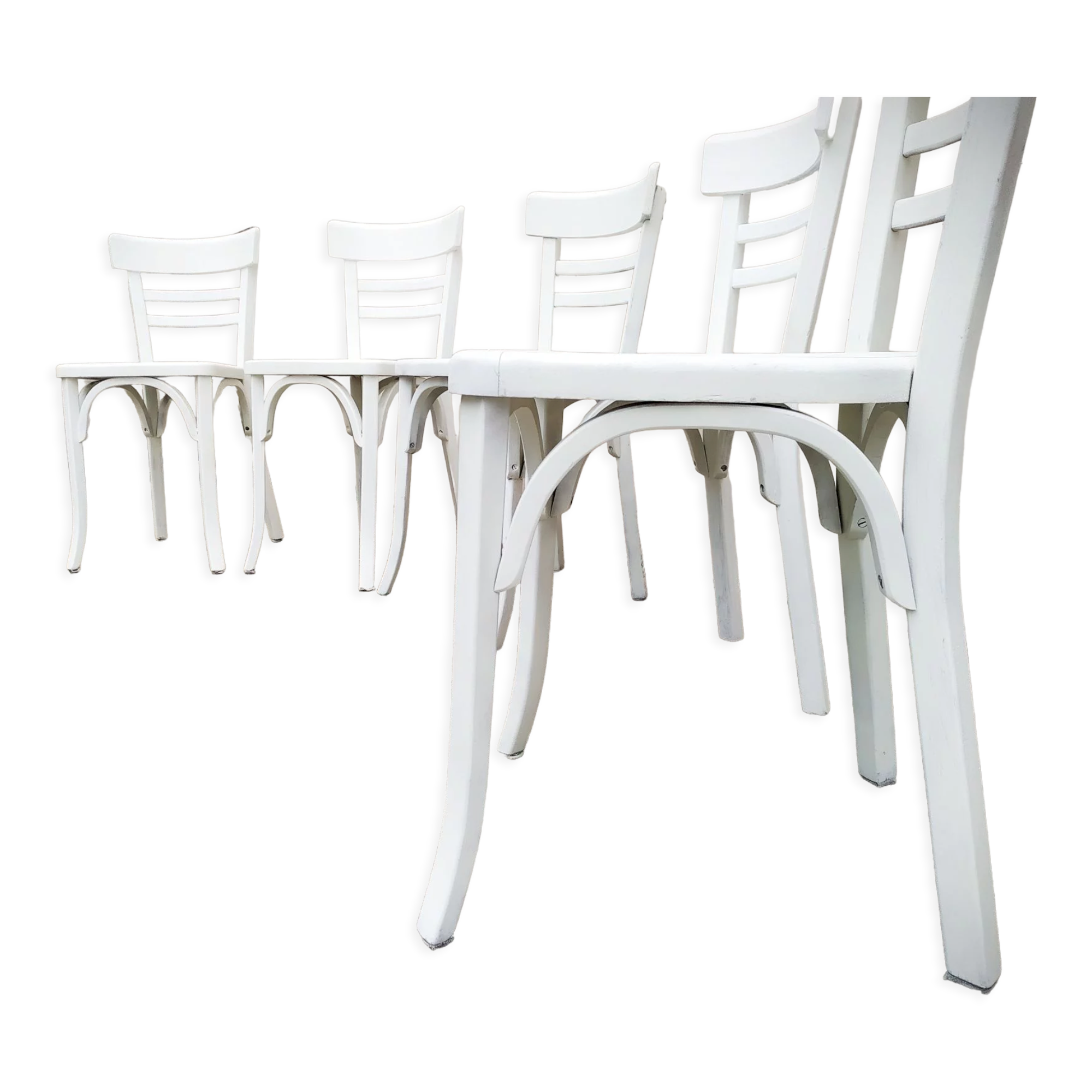 Series of 5 Baumann bistro chairs