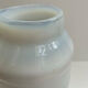 Blown opaline glass vase with coloured inclusions