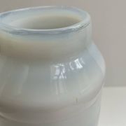 Blown opaline glass vase with coloured inclusions