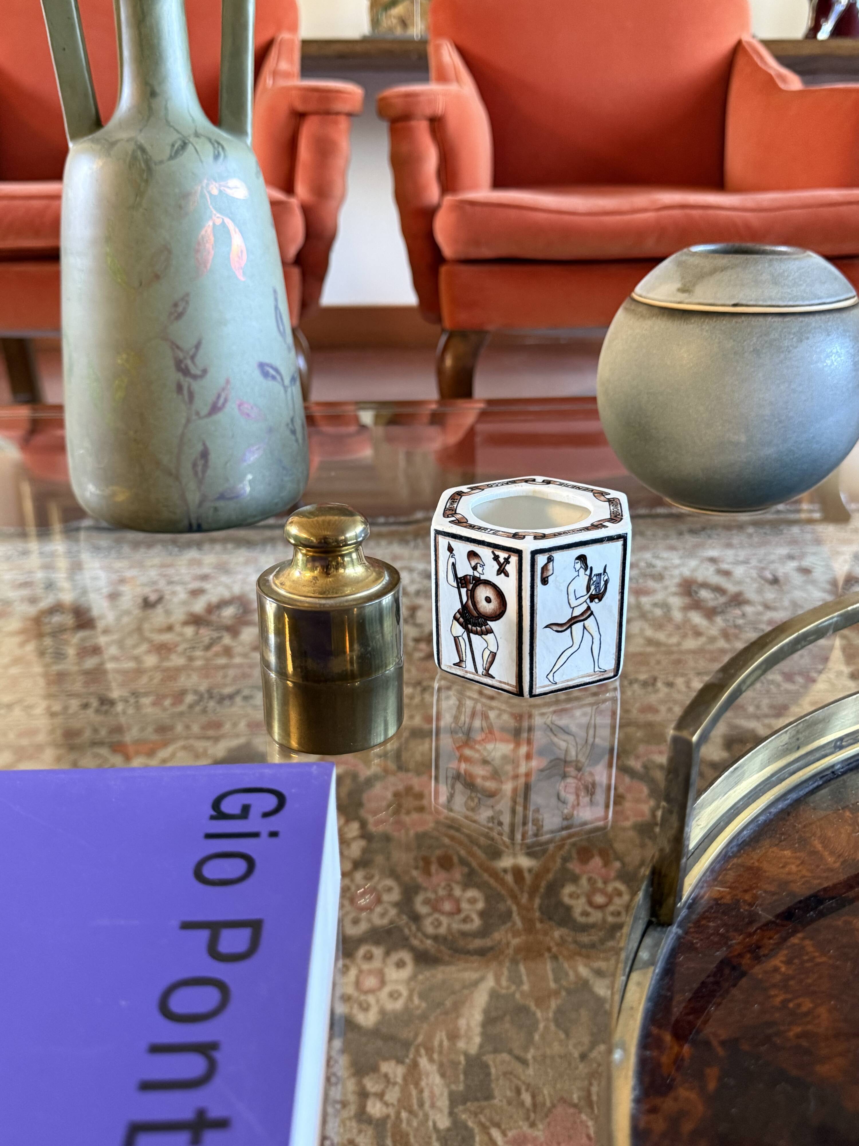 Brass weight shaped table lighter, Mauro Manetti Italy 1970