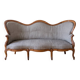Three-seater canapé in grey mottled fabric, Louis Philippe style.