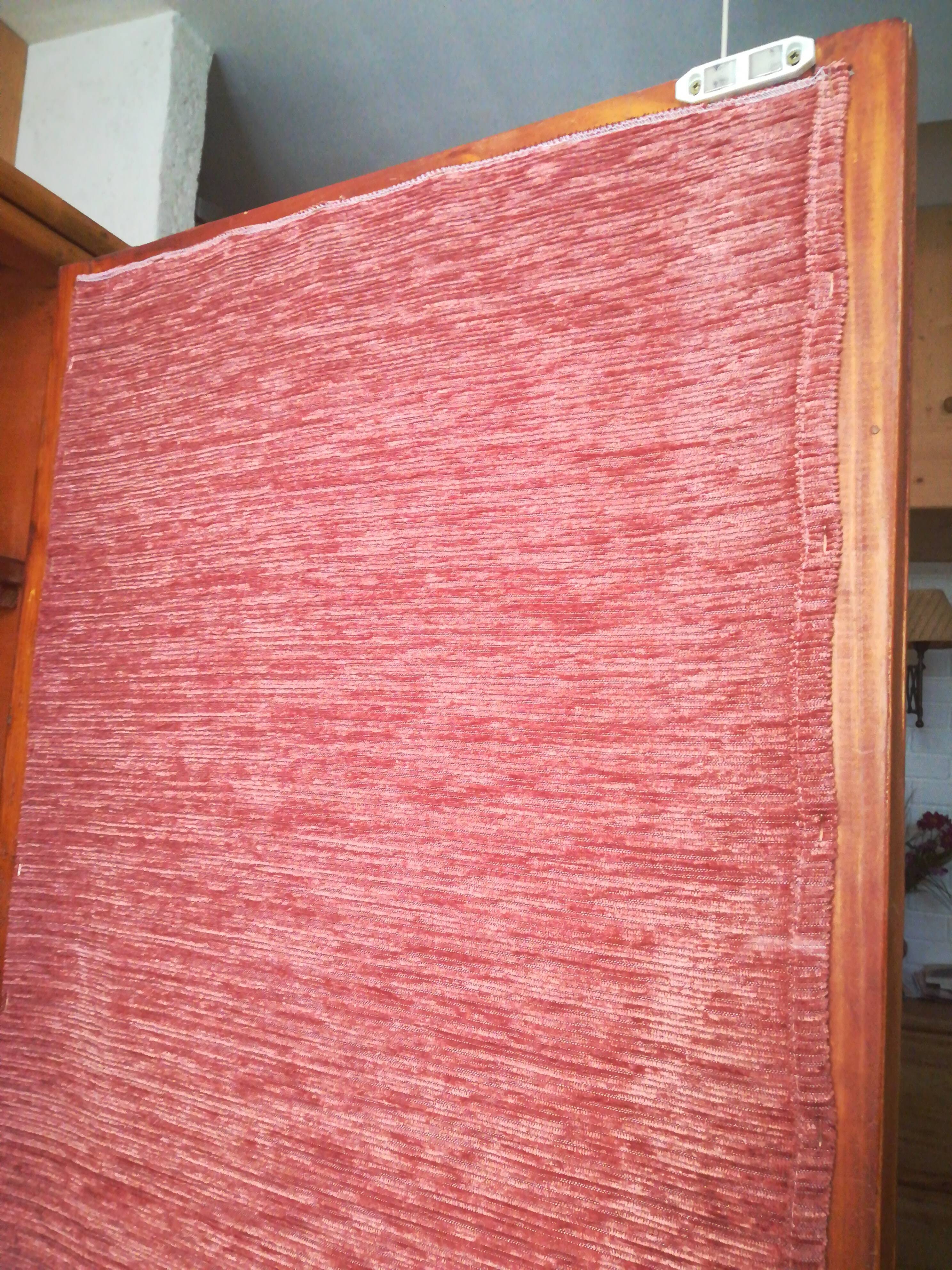 Wardrobe in rattan, caning and velvet