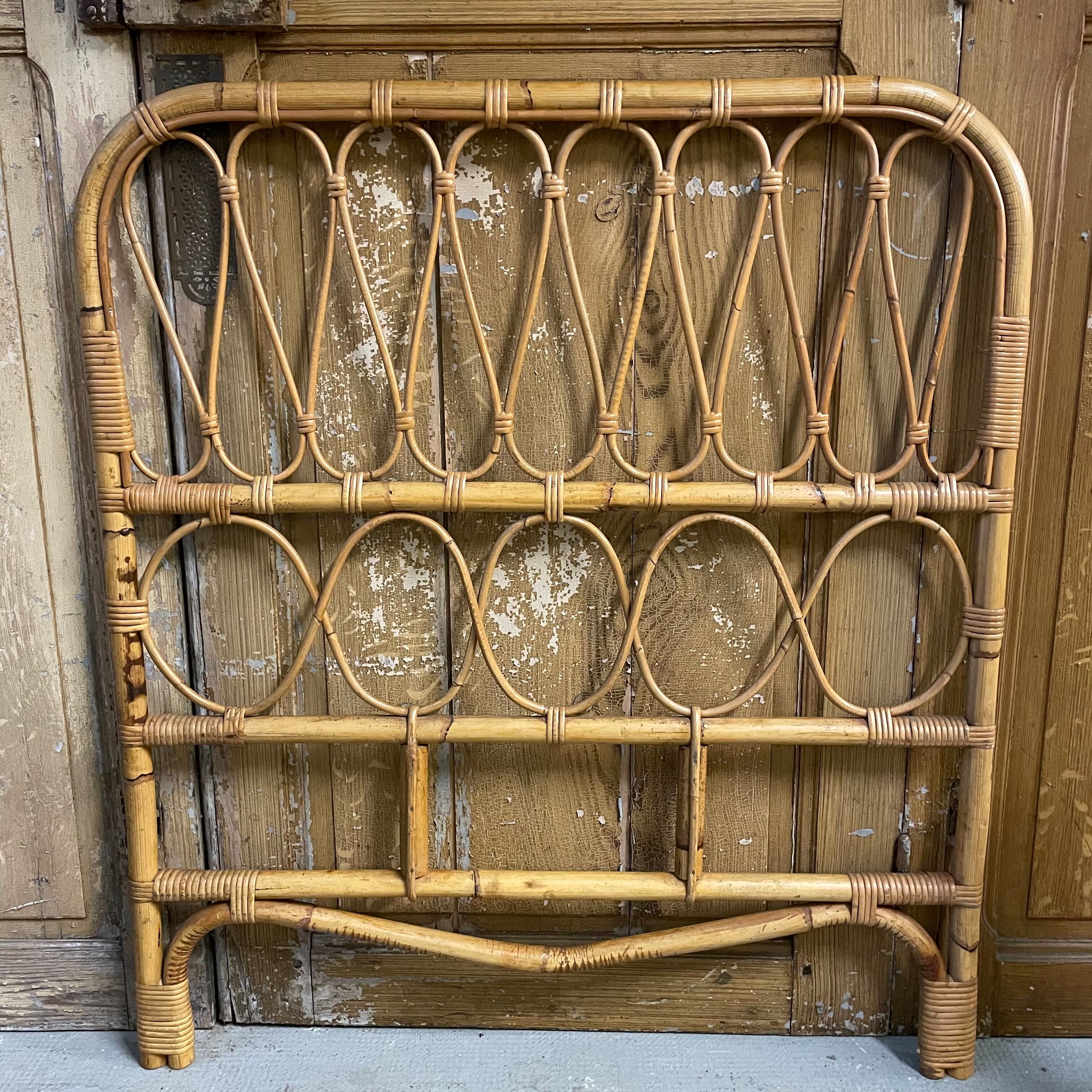 Vintage rattan headboard
