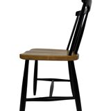 Vintage set of four -bar chair made of black lacquered wood - 1960s