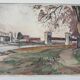 André Duculty (1912-1990) Watercolor on paper "Bord de Seine à Suresnes" Signed lower left