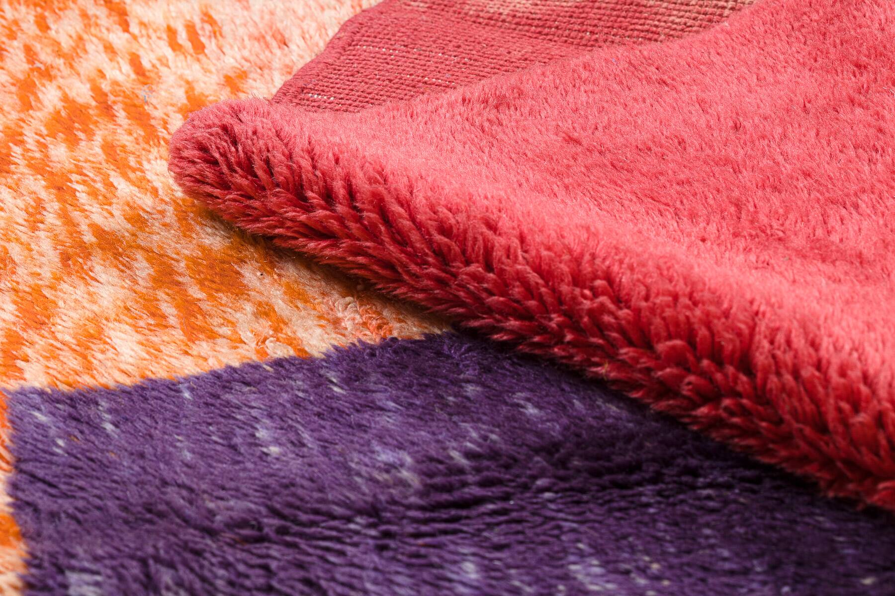 Berber mr4015 beni mrirt handwoven rug from morocco, geometric - red / orange