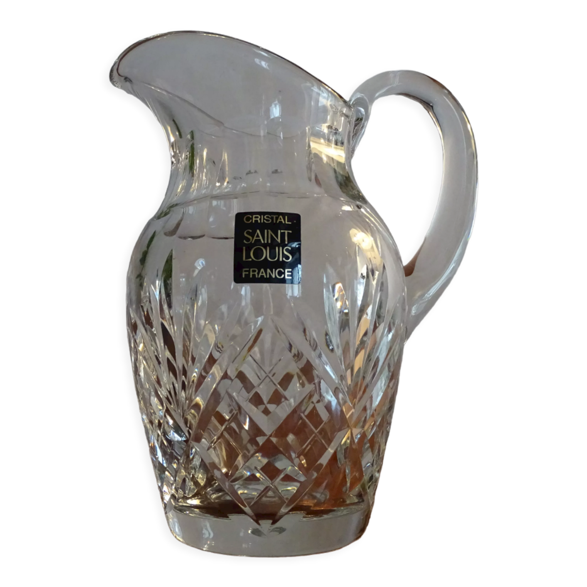 Jug / pitcher with crystal water Saint Louis signed - Model Chantilly
