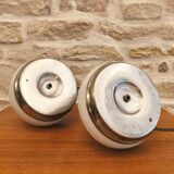 Pair of glass table lamps, Italy, 1960