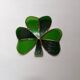 Handcrafted green clover and brass trinket tray
