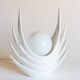 Organic white ceramic lamp, Italy, 70s