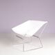 1950s easy chair AP 14 white canvas Pierre Paulin for A. Polak Netherlands