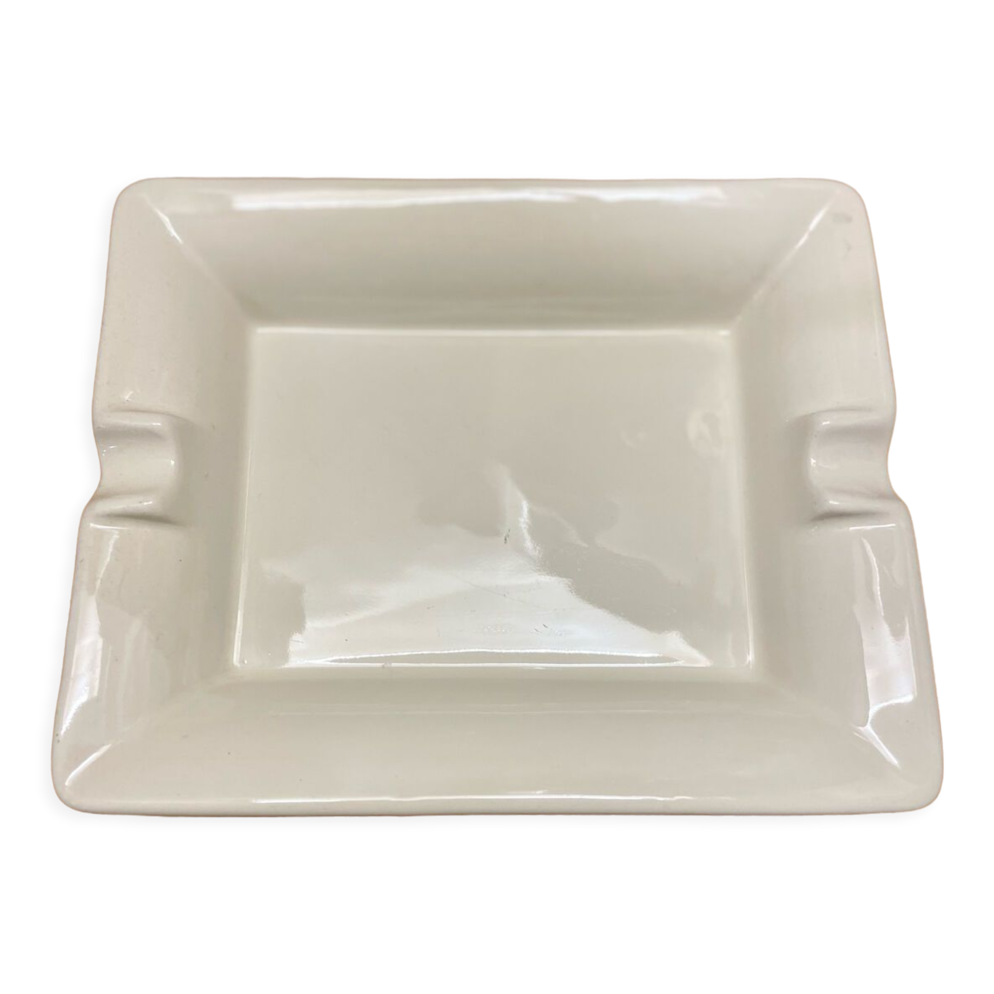 Cendrier en céramique blanc