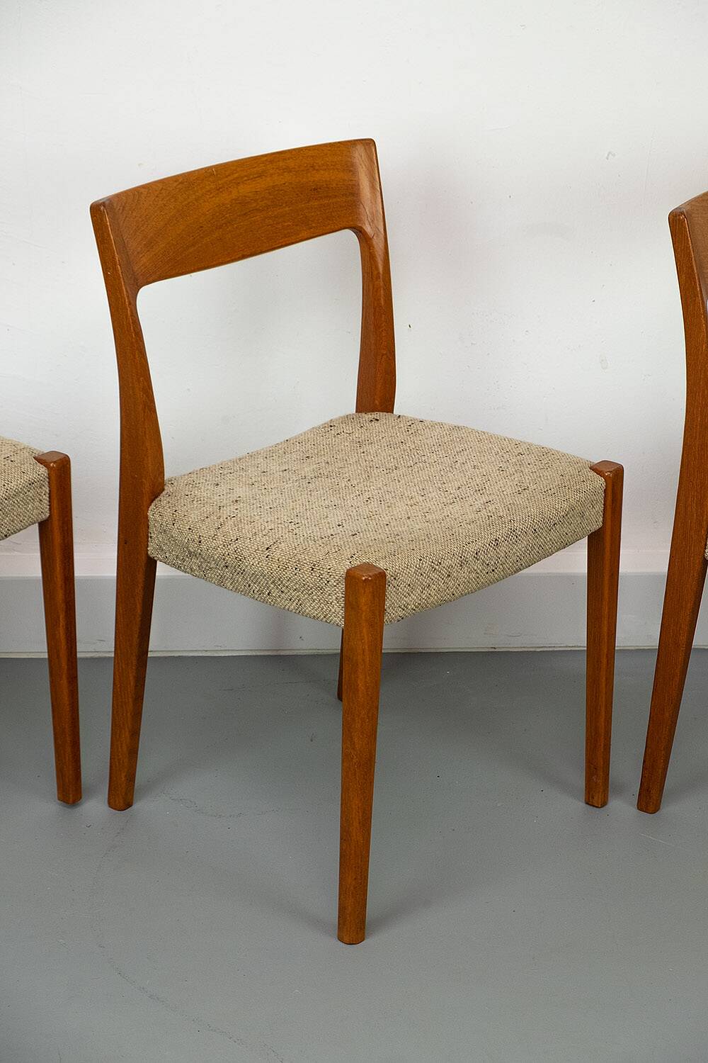 Set of 4 Teak and Wool Dining Chairs by Swegards, Sweden, 1960s