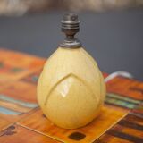 Pied de lampe en céramique craquelée jaune