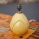 Pied de lampe en céramique craquelée jaune