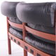 Vintage black leather 2 seater sofa by Sven Ellekaer for Coja, 1960s