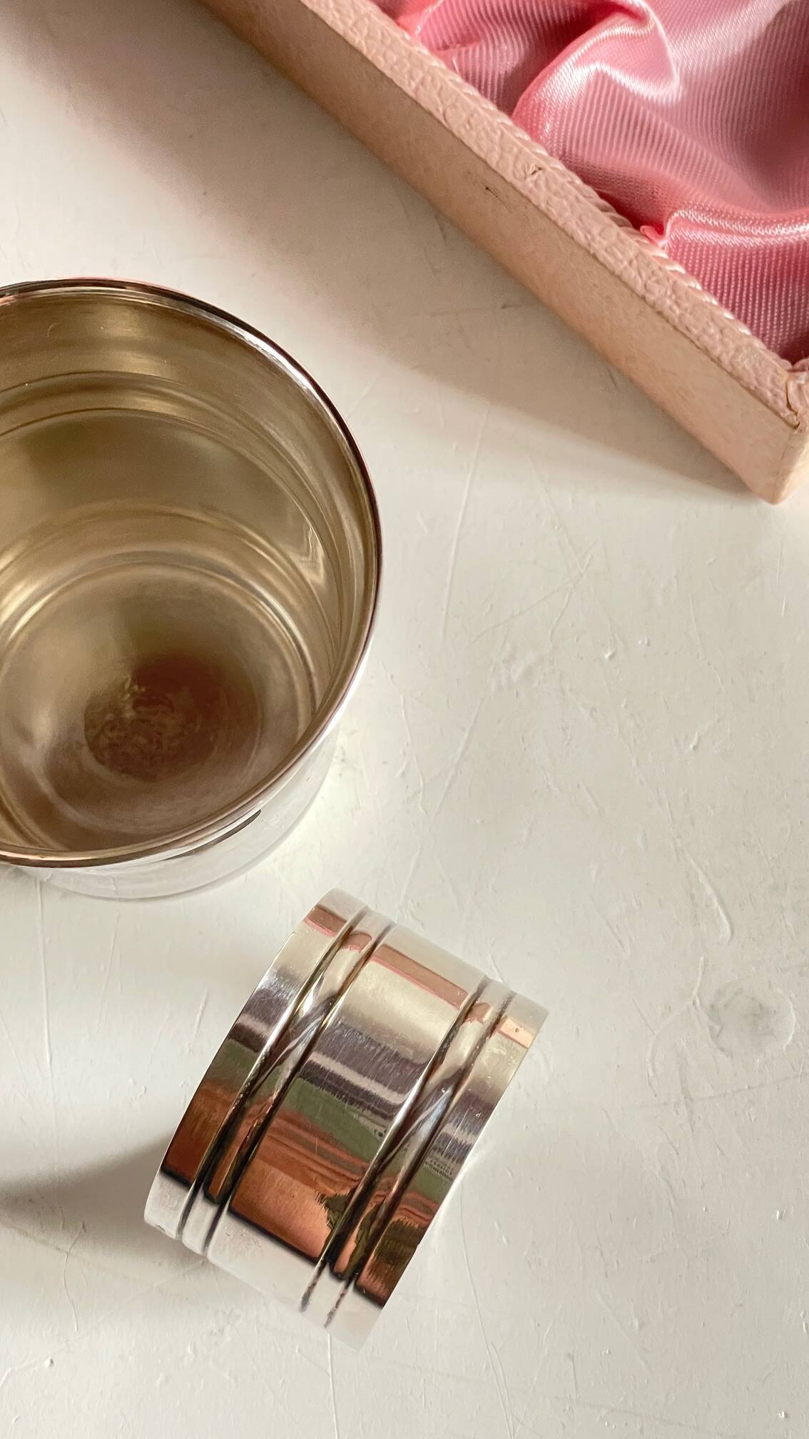 Silver-plated glass and napkin ring by UDNER