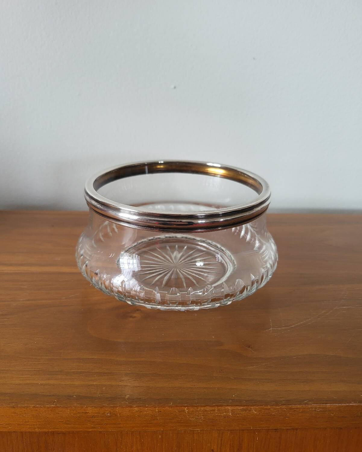 Glass cup and silver frame