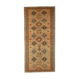 5x11 orange and brown vintage tapis rug, 352x162cm