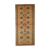 5x11 orange and brown vintage tapis rug, 352x162cm
