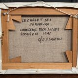 Huile sur toile par Claude Claveau Le Chalet des Chasseurs 1995