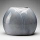 Vase Virebent in gradient blue porcelain decorated with landscape and birds.