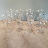 set of 8 wine or water glasses in cut glass