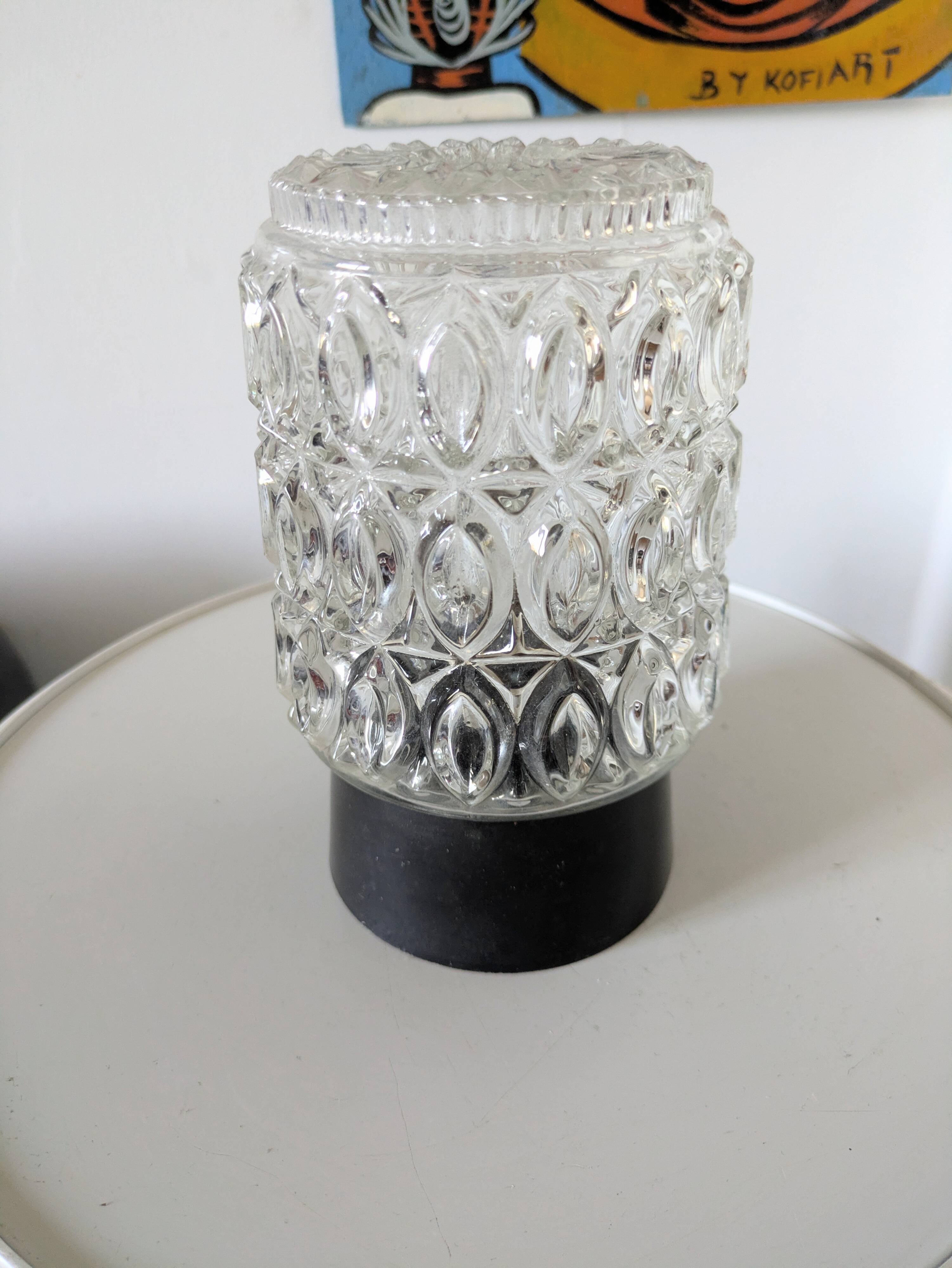 70s design diamond glass ceiling light