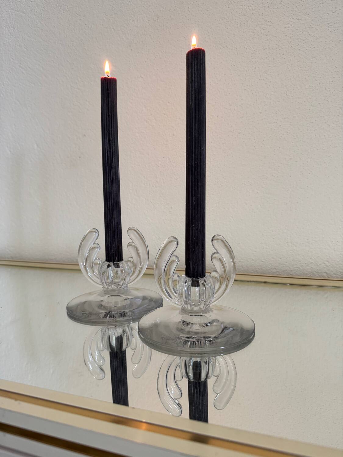 Art Deco crystal candle holder