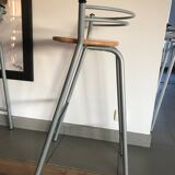 set of 5 stool year 80 in wood and metal